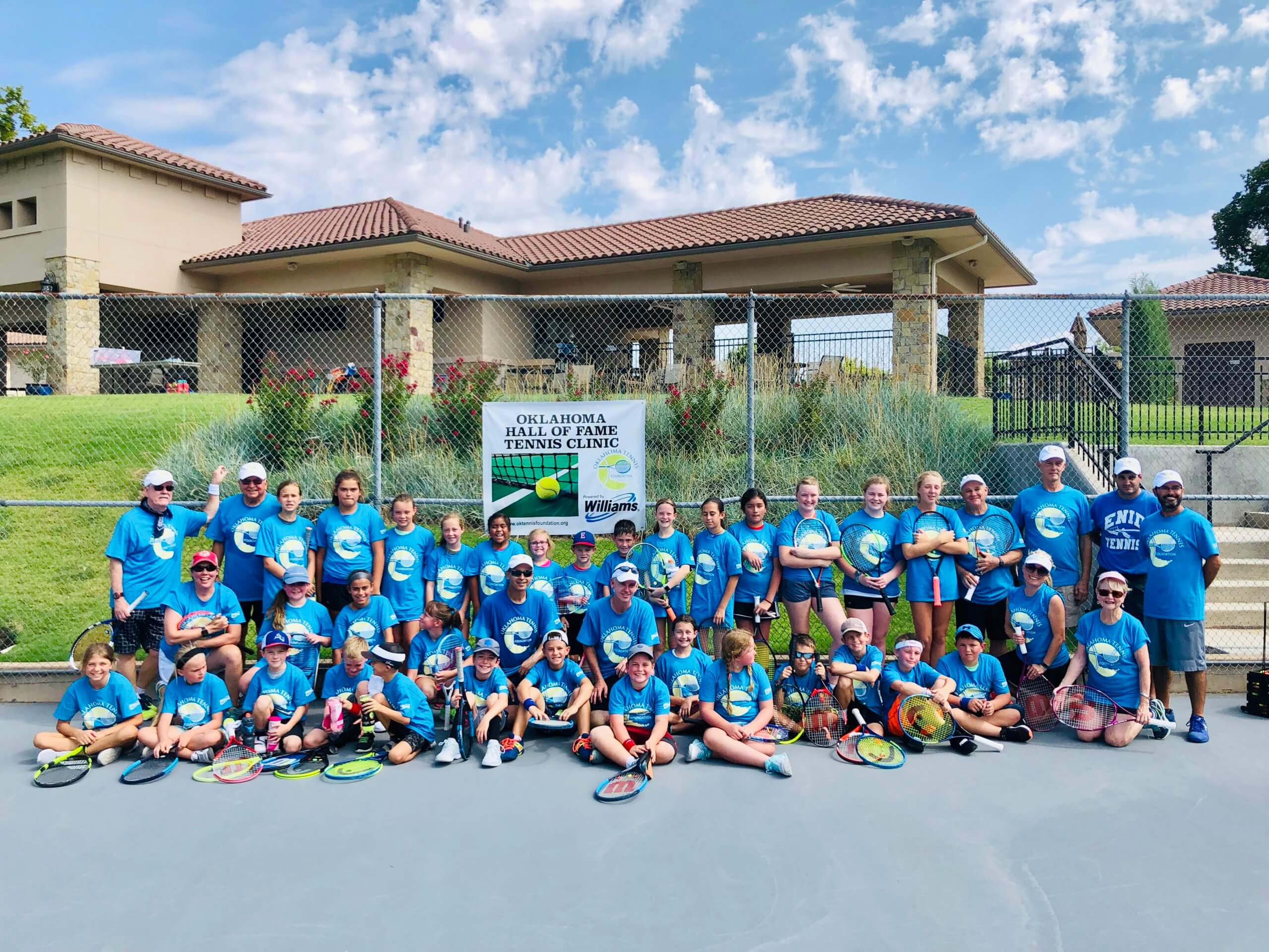 HOME PAGE (next to _reaching oklahoma through tennis_) 2019 Oklahoma Tennis Hall of Fame Clinic in Enid, OK (Garfield County)